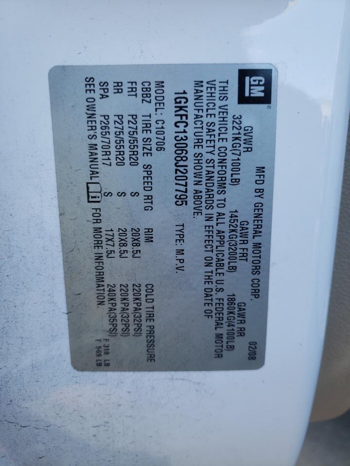 1GKFC13068J207795 2008 GMC Yukon