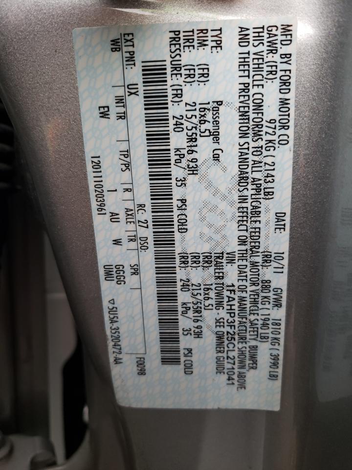 1FAHP3F25CL271041 2012 Ford Focus Se