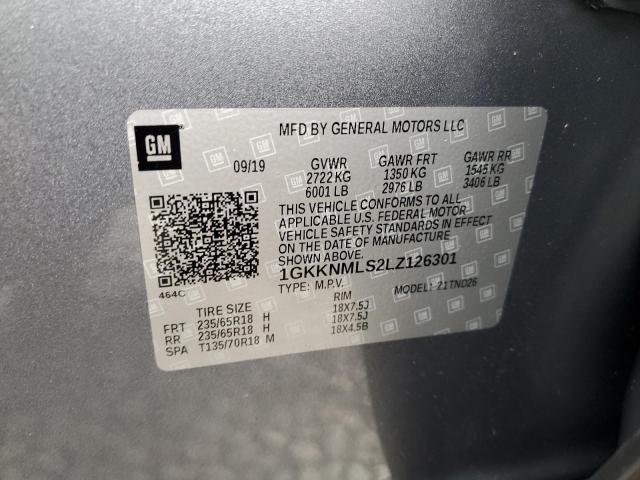 1GKKNMLS2LZ126301 | 2020 GMC ACADIA SLT