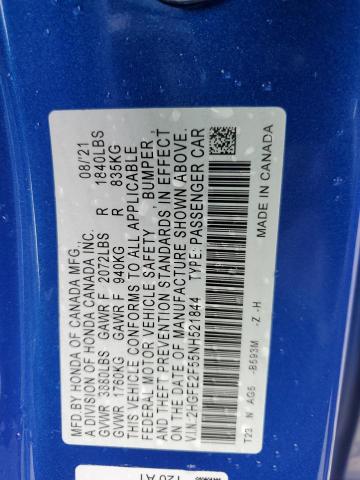 2022 HONDA CIVIC SPOR - 2HGFE2F55NH521844