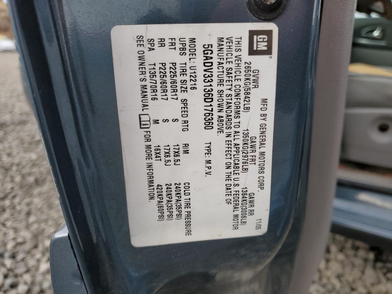 5GADV33136D176360 2006 Buick Terraza Cxl