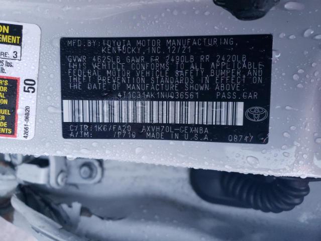 2022 TOYOTA CAMRY LE - 4T1C31AK1NU036561