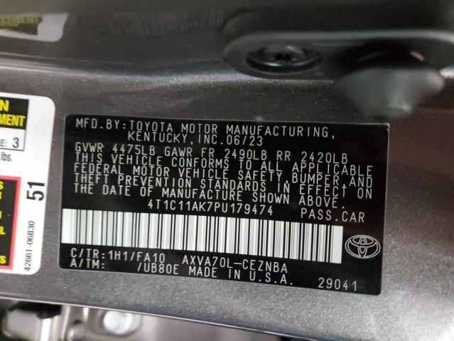 4T1C11AK7PU179474 | 2023 TOYOTA CAMRY LE