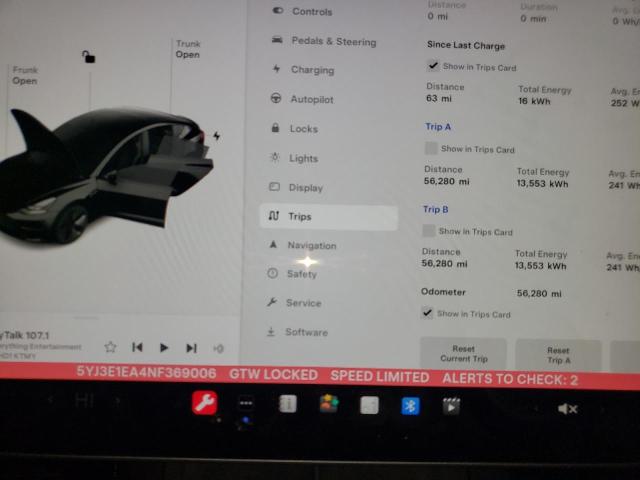 5YJ3E1EA4NF369006 | 2022 TESLA MODEL 3