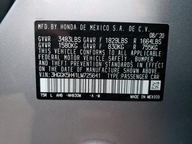 2020 Honda Fit Lx VIN: 3HGGK5H41LM725641 Lot: 38354174