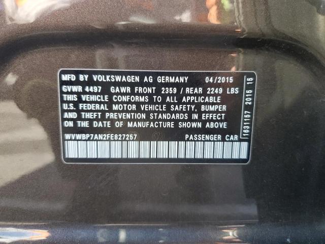 2015 VOLKSWAGEN CC SPORT - WVWBP7AN2FE827257