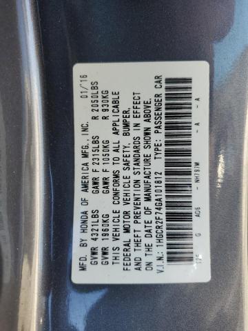 2016 HONDA ACCORD EX - 1HGCR2F74GA101812