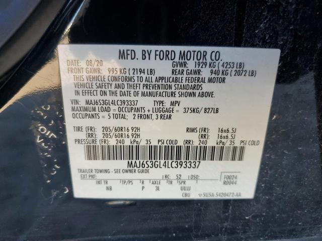 MAJ6S3GL4LC393337 | 2020 Ford ecosport se