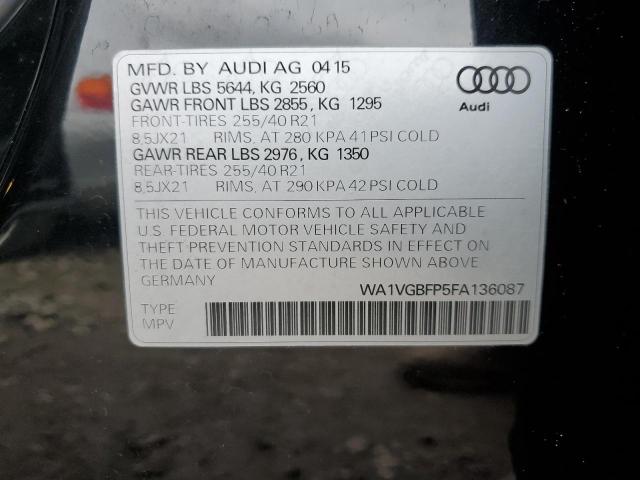 2015 AUDI SQ5 WA1VGBFP5FA136087