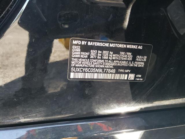 2022 BMW X6 XDRIVE4 - 5UXCY6C05N9L77848