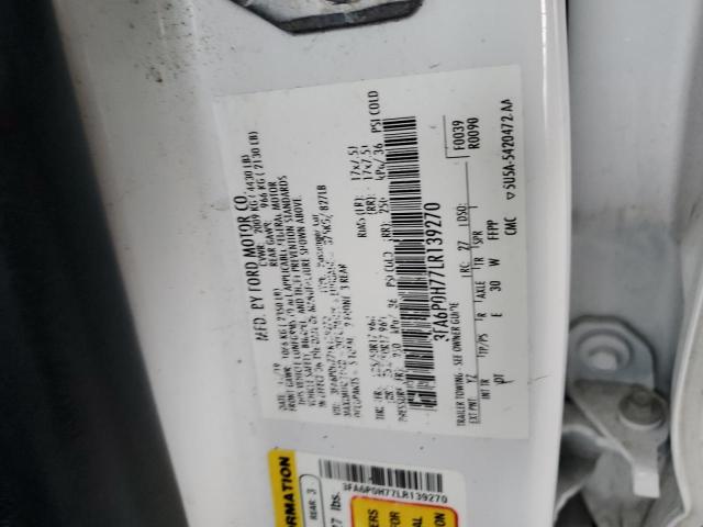 2020 Ford Fusion Se VIN: 3FA6P0H77LR139270 Lot: 38785234