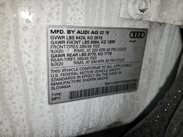 VIN WA1LHAF70KD031836 2019 Audi Q7, Premium Plus no.14