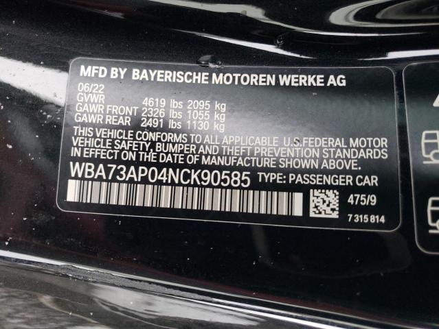 VIN WBA73AP04NCK90585 2022 BMW 4 Series, 430XI no.12