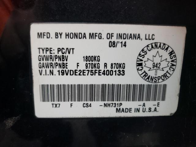 2015 ACURA ILX DYNAMI 19VDE2E75FE400133