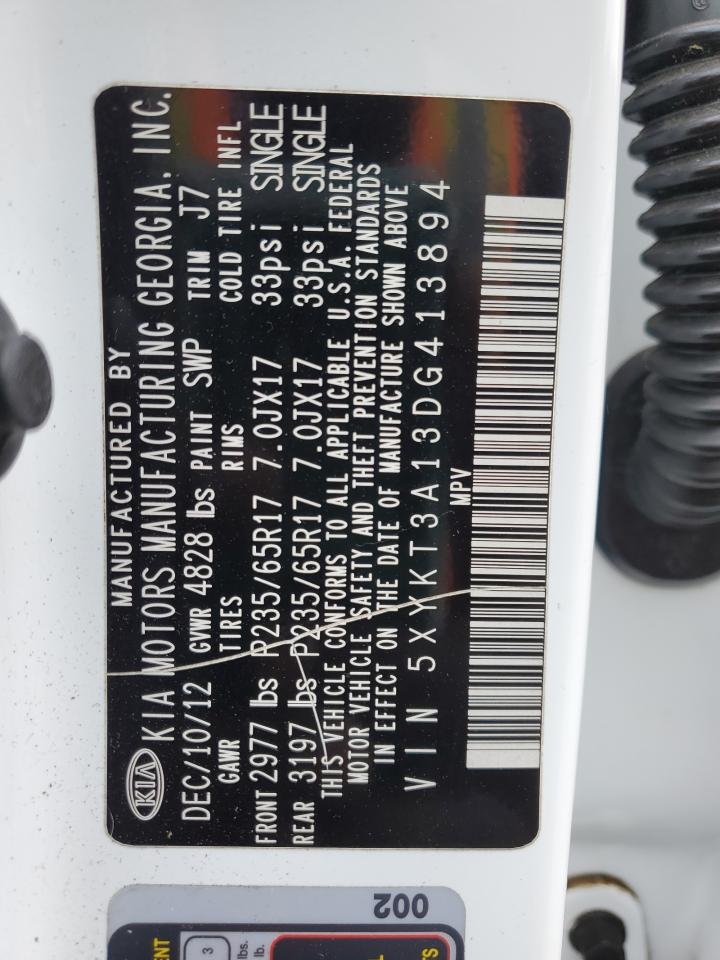 5XYKT3A13DG413894 2013 Kia Sorento Lx