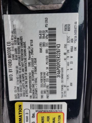 3FA6P0D92ER328743 | 2014 FORD FUSION TIT