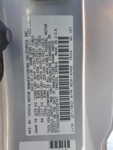 2007 Toyota Tacoma VIN: 5TENX22N07Z338787 Lot: 38975004