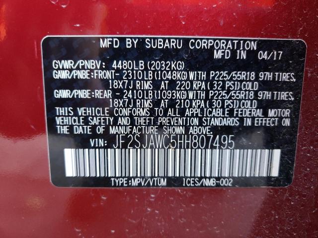 JF2SJAWC5HH807495 | 2017 SUBARU FORESTER 2