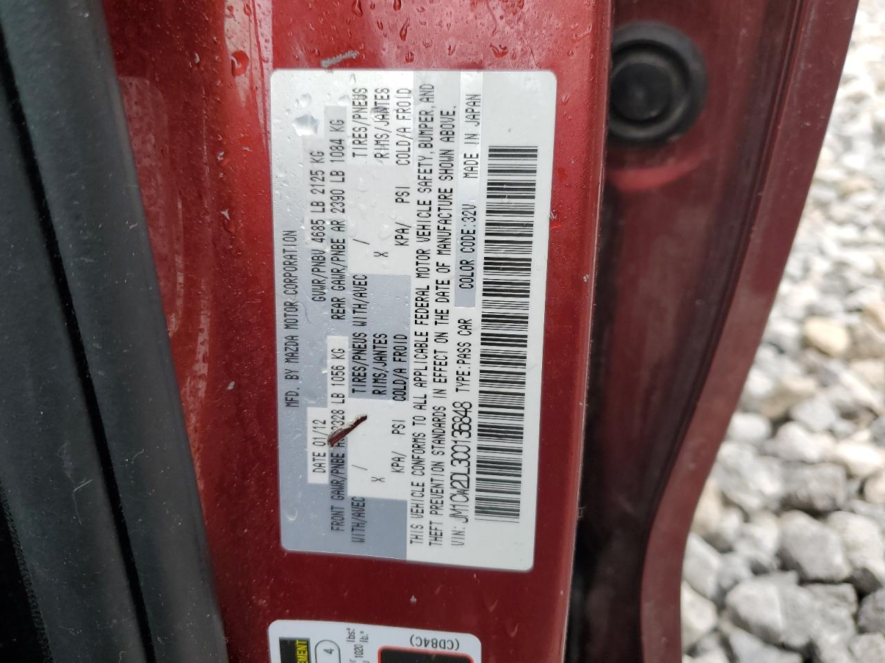 jm1cw2dl3c0136848 JM1CW2DL3C0136848 2012 Mazda 5