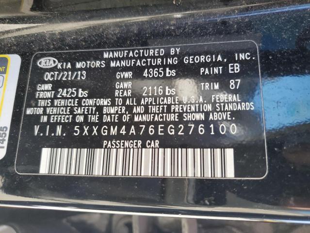 2014 Kia Optima Lx VIN: 5XXGM4A76EG276100 Lot: 39398094