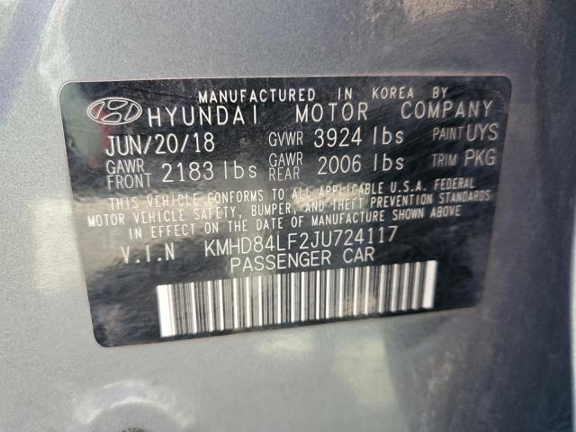 KMHD84LF2JU724117 | 2018 HYUNDAI ELANTRA SE