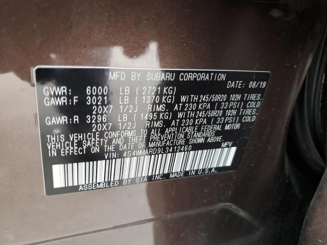 4S4WMARD9L3412460 | 2020 SUBARU ASCENT TOU