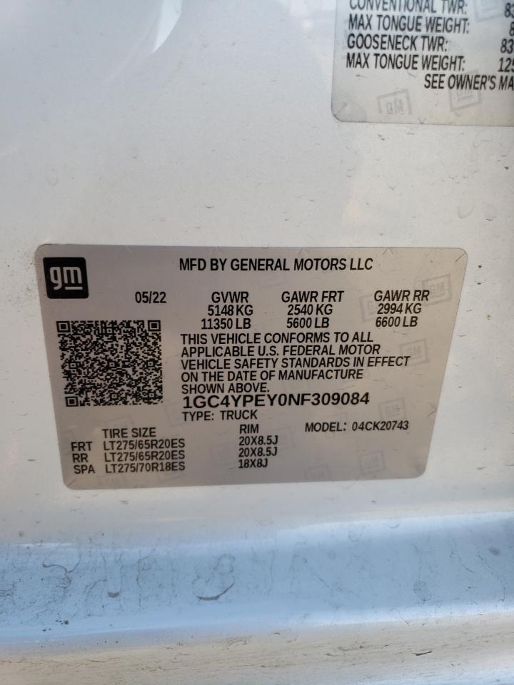 1GC4YPEY0NF309084 CHEVROLET ALL Models 2022