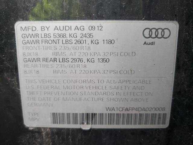 VIN WA1CFAFP4DA020008 2013 Audi Q5, Premium no.12