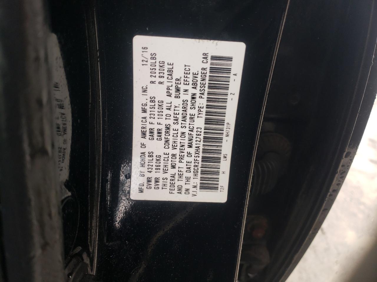 1HGCR2F5XHA127623 HONDA ACCORD 2017