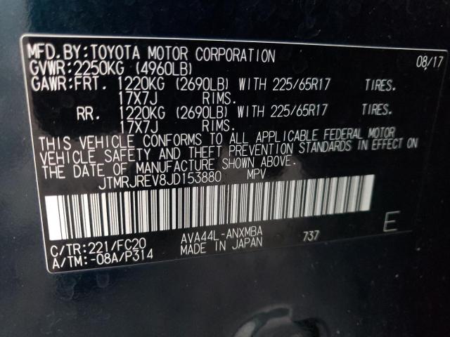 JTMRJREV8JD153880 | 2018 TOYOTA RAV4 HV LE