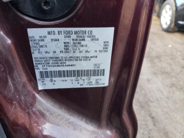 1FTNX2A58AEA49491 2010 Ford F250 Super Duty