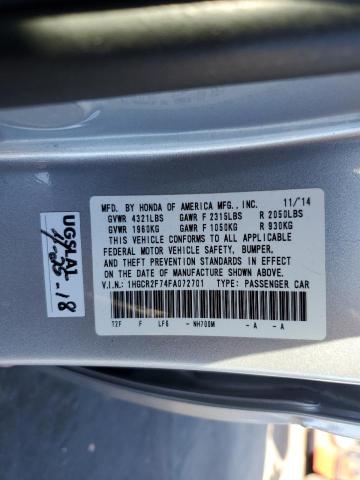 1HGCR2F74FA072701 | 2015 HONDA ACCORD EX