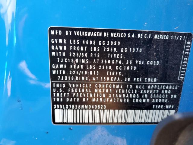 2022 VOLKSWAGEN TAOS SE IQ - 3VVLX7B28NM040820