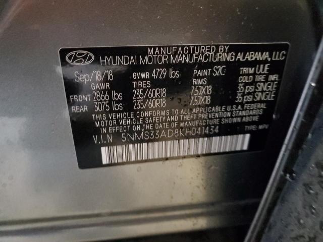 5NMS33AD8KH041434 | 2019 HYUNDAI SANTA FE S