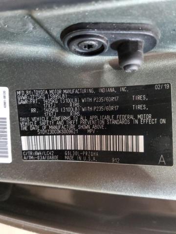 5TDYZ3DC0KS009621 | 2019 TOYOTA SIENNA XLE