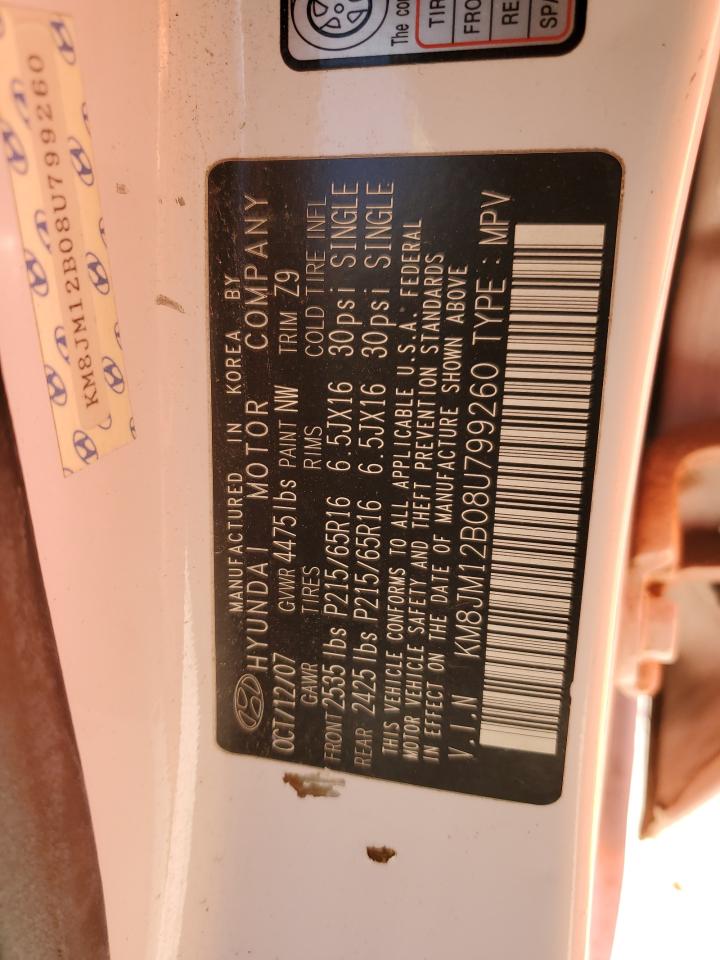 KM8JM12B08U799260 2008 Hyundai Tucson Gls