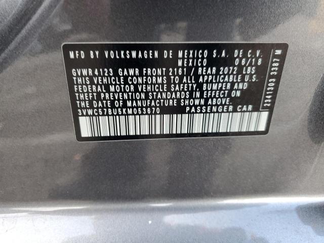 2019 VOLKSWAGEN JETTA S 3VWC57BU5KM053670