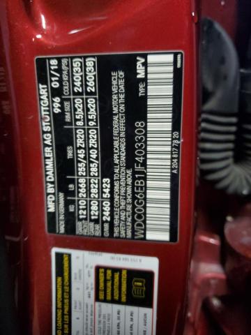 2018 MERCEDES-BENZ GLC 43 4MA - WDC0G6EB1JF403308