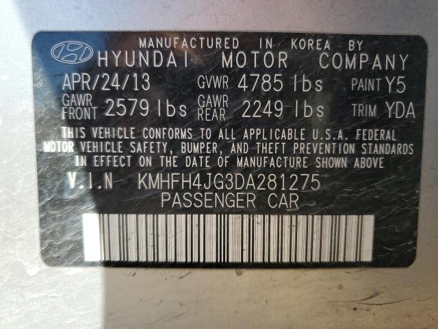 2013 Hyundai Azera Gls VIN: KMHFH4JG3DA281275 Lot: 40647194