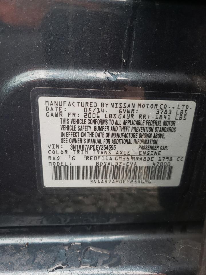 3N1AB7AP0EY254696 2014 Nissan Sentra S