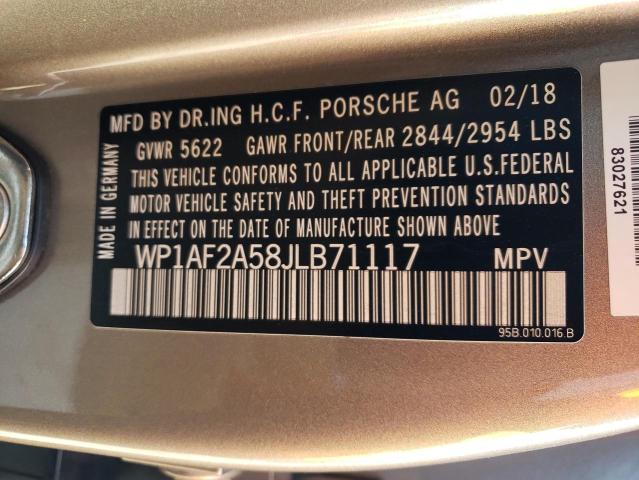 2018 PORSCHE MACAN TURB - WP1AF2A58JLB71117