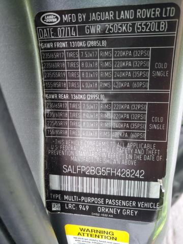 2015 LAND ROVER LR2 SE - SALFP2BG5FH428242