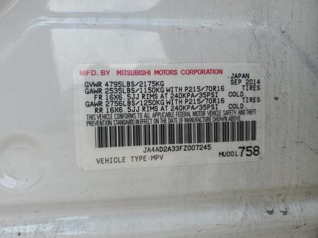 JA4AD2A33FZ007245 | 2015 MITSUBISHI OUTLANDER