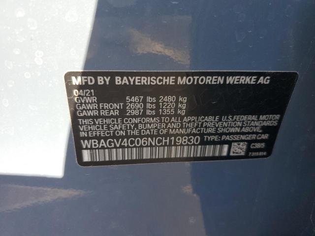 WBAGV4C06NCH19830 | 2022 BMW 840xi