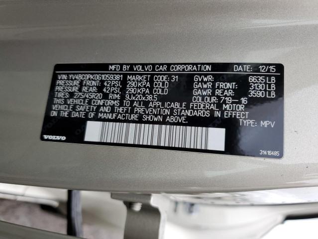 2016 VOLVO XC90 T8 - YV4BC0PK0G1059381