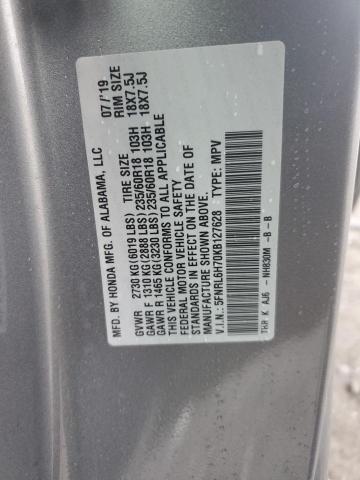 5FNRL6H70KB127628 | 2019 HONDA ODYSSEY EX