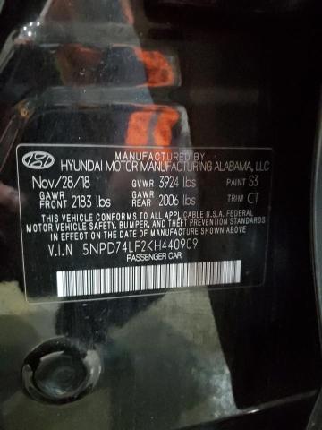 2019 HYUNDAI ELANTRA SE 5NPD74LF2KH440909  38306264