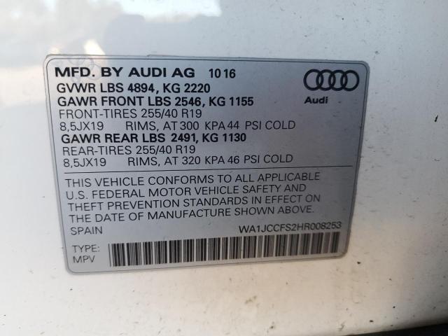 WA1JCCFS2HR008253 | 2017 AUDI Q3 PREMIUM