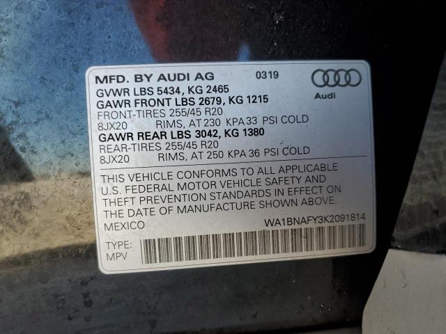 WA1BNAFY3K2091814 2019 AUDI Q5, photo no. 14