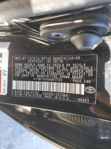 4T1BF1FK4HU617763 | 2017 Toyota camry le